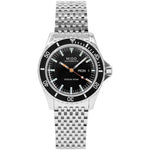 MIDO MOD. OCEAN STAR TRIBUTE watch with black dial and silver bracelet design