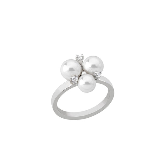 Elegant ring with pearls, MAJORICA JEWELRY Mod. 15726.01.2.915.010.1