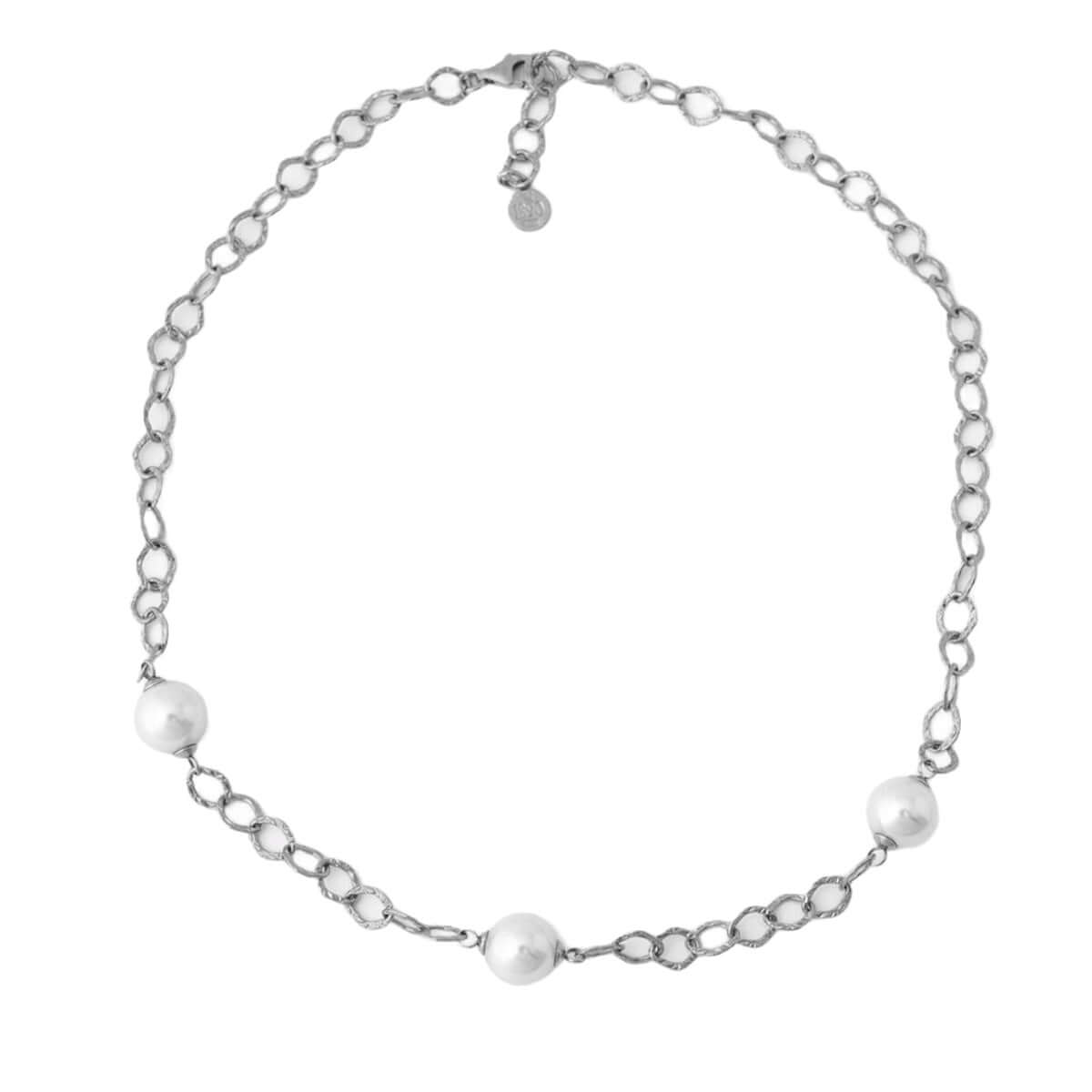 Elegant MAJORICA JEWELRY Mod. 17092.01.2.N45.531.1 necklace with pearls on a silver chain, perfect for sophisticated style.