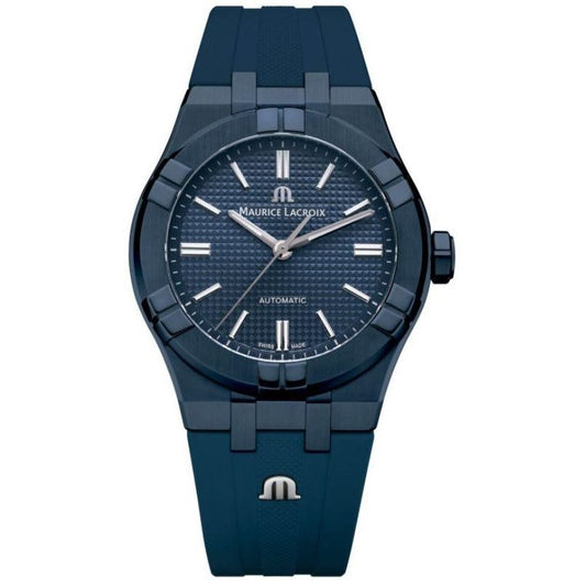 MAURICE LACROIX MOD. AI6007-PVC00-430-4 luxury watch in blue with a sleek design.