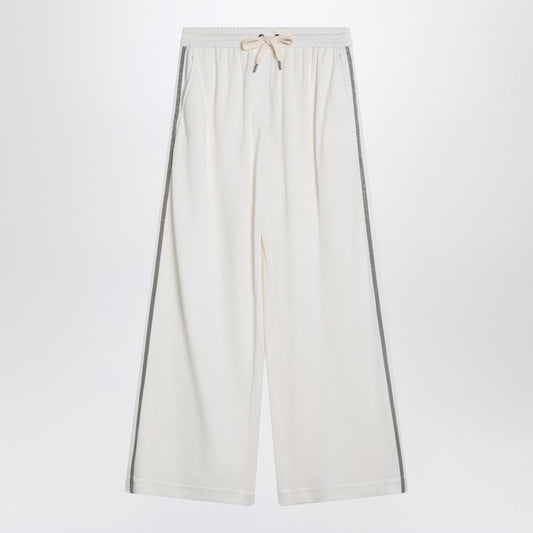 Brunello Cucinelli Wide white trousers in cotton and silk MD828SM689CO/Q_CUCIN-C8329_323
