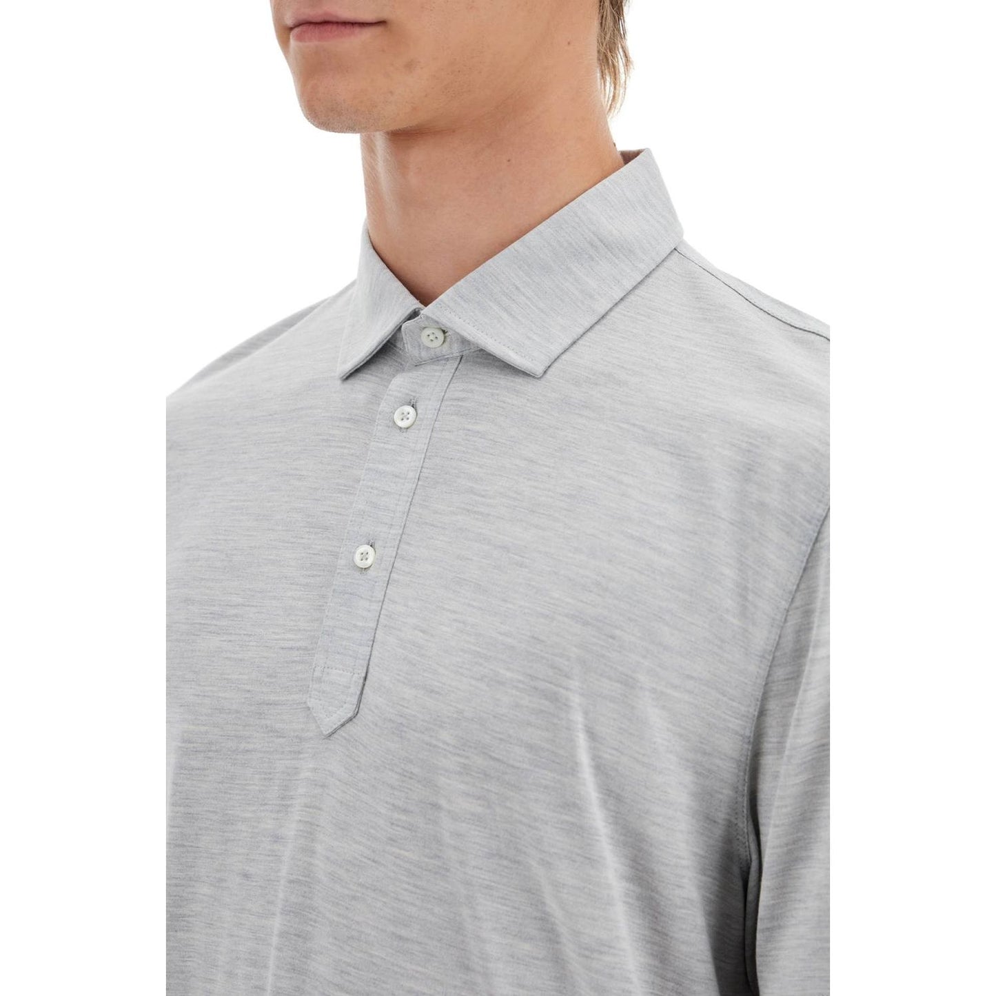 Brunello Cucinelli silk and cotton polo shirt with double edges Topwear Brunello Cucinelli