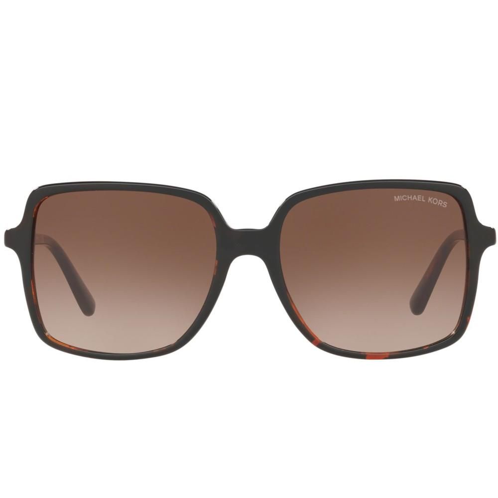 MICHAEL KORS MOD. ISLE OF PALMS MK 2098U sunglasses for women, acetate material, front view showing black frame and brown lenses.