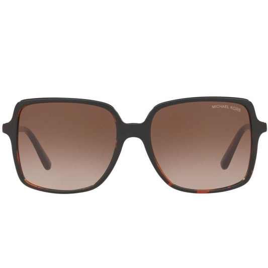 MICHAEL KORS MOD. ISLE OF PALMS MK 2098U sunglasses for women, acetate material, front view showing black frame and brown lenses.