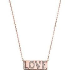 MICHAEL KORS PREMIUM SILVER COLLECTION Mod. PLAQUE necklace for ladies in silver 925°, featuring 'LOVE' pendant, in official box.