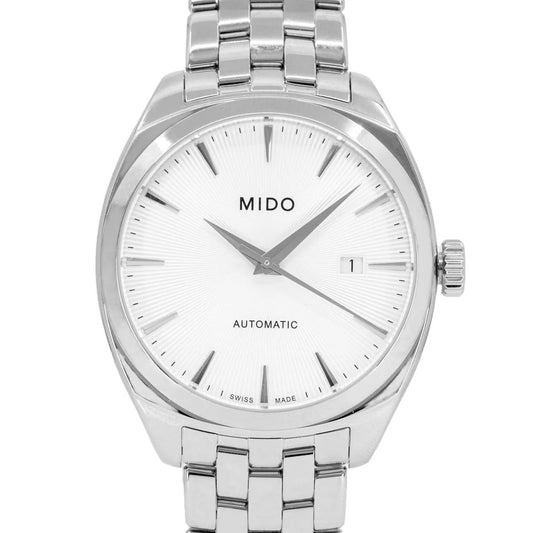 MIDO MOD. BELLUNA ROYAL AUTO stainless steel wristwatch with automatic movement, sapphire dial, and official packaging.