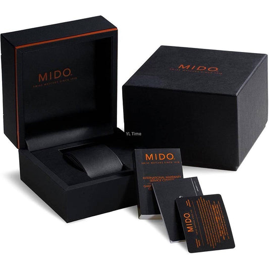 MIDO MOD. OCEAN STAR GMT watch packaging with box and warranty cards