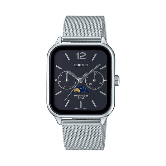 CASIO COLLECTION Mod. MOONPHASES - BLACK MESH-0