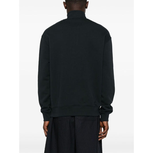 Back view of Maison Kitsuné MAISON KITSUNE' Sweaters Grey with ribbed cuffs and hem.