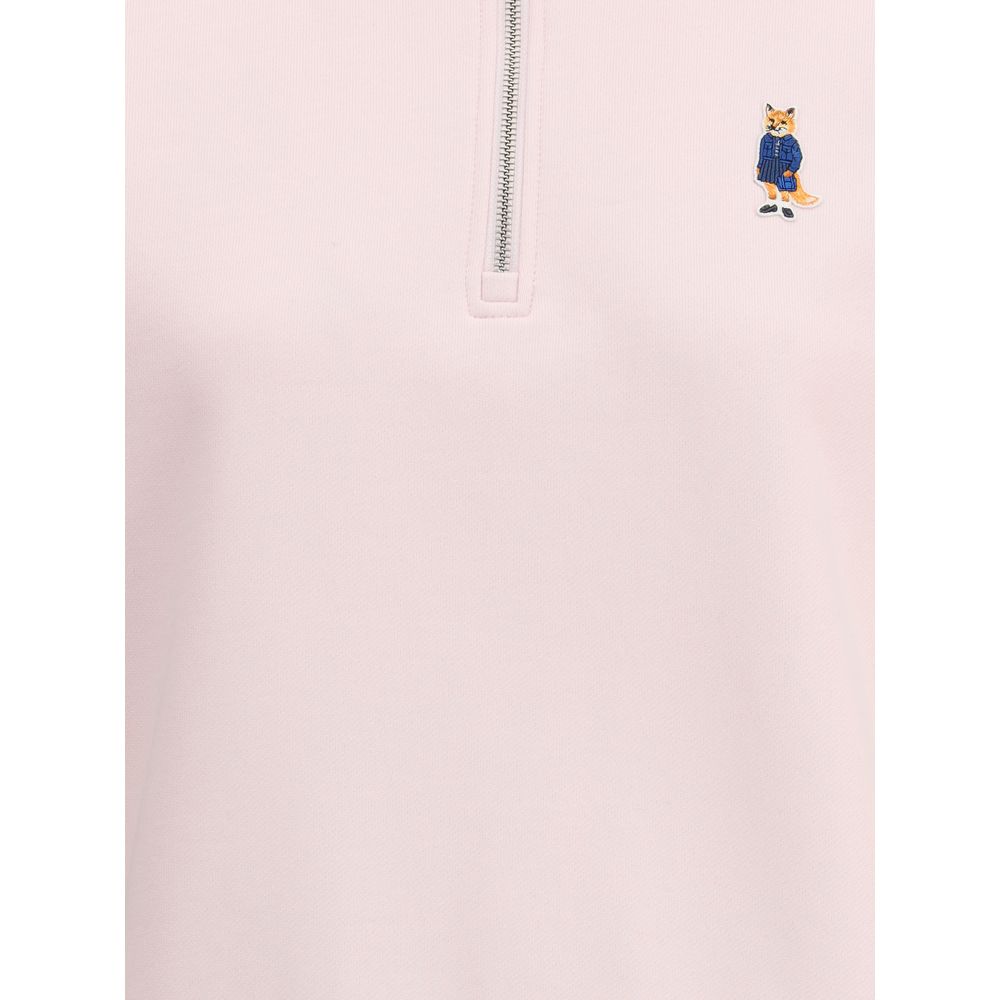Maison Kitsuné Multicolor Cotton Sweatshirt with Dressed Fox patch and zipper detail.