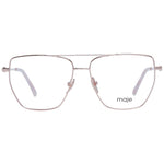 Maje Rose Gold Women Glasses Frame, metal full-rim aviator style, demo lenses, size 53-13-140, includes branded case.