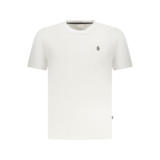 Marina Yachting White Cotton Men T-Shirt with logo, short sleeve, crew neck fashion for style and comfort.