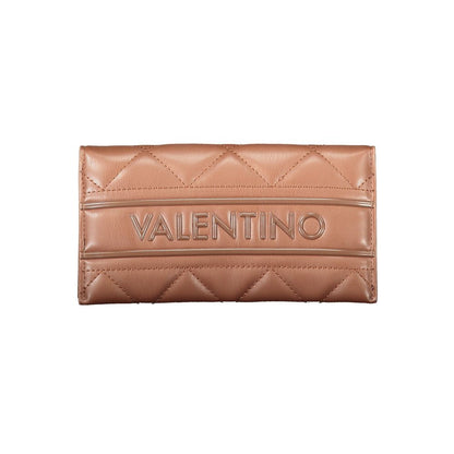 Alt Tag: Mario Valentino Brown Polyethylene Women Wallet with chic design and dual-compartment silhouette for cards and coins.