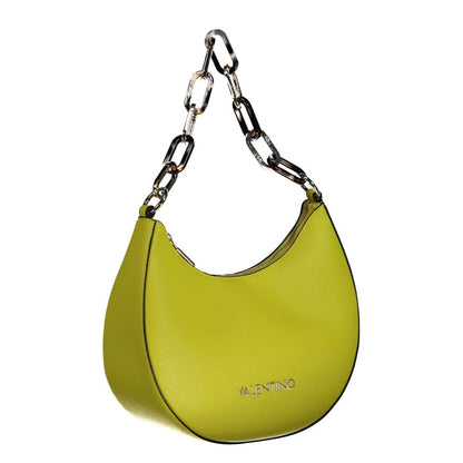 Mario Valentino Yellow Polyethylene Women Handbag with chain shoulder handle.