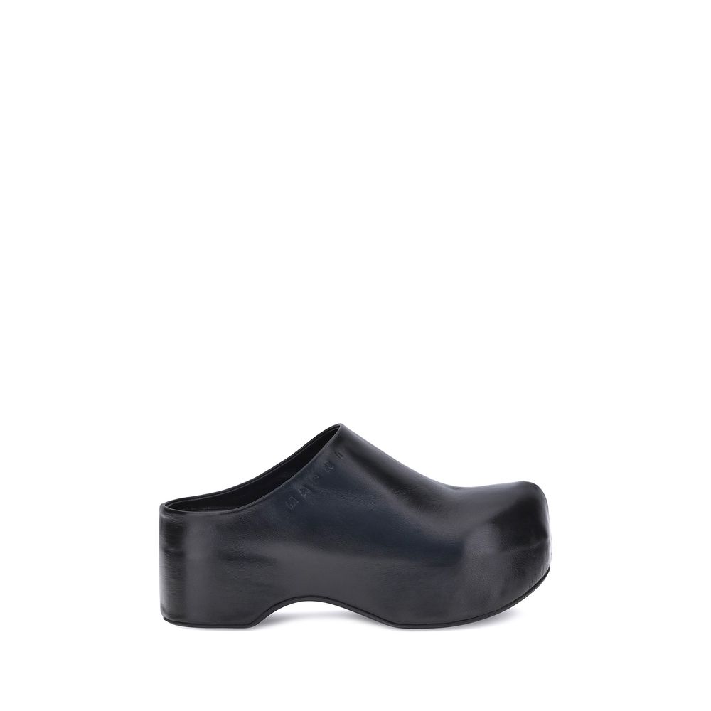 Marni Black Calf Leather Bos Taurus Clogs