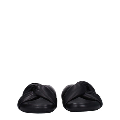 Marni Black Leather Slippers