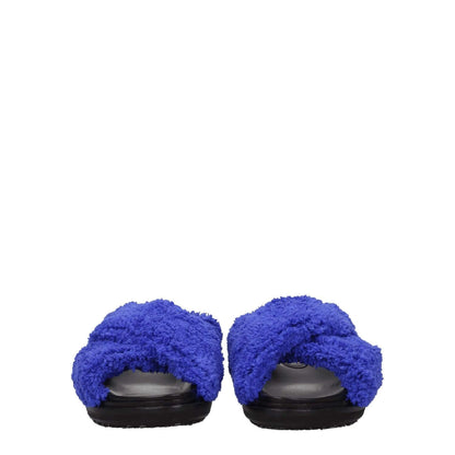 Marni Purple Fabric Slippers with open toe design, casual style, and rubber sole, featuring side logo and juniper accents.