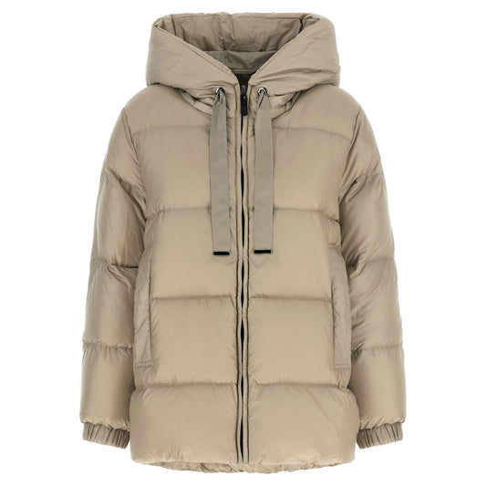 Max Mara Beige Polyester Full-Length Jacket