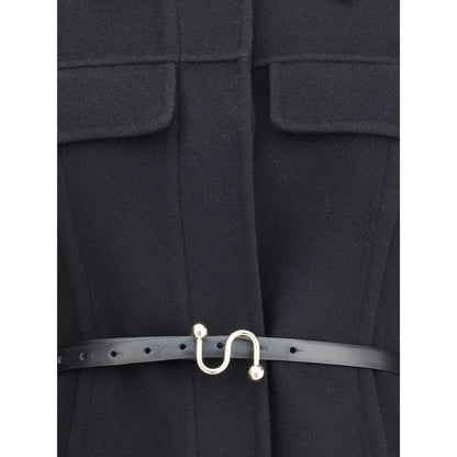 Max Mara Black Fleece Wool Coat Max Mara