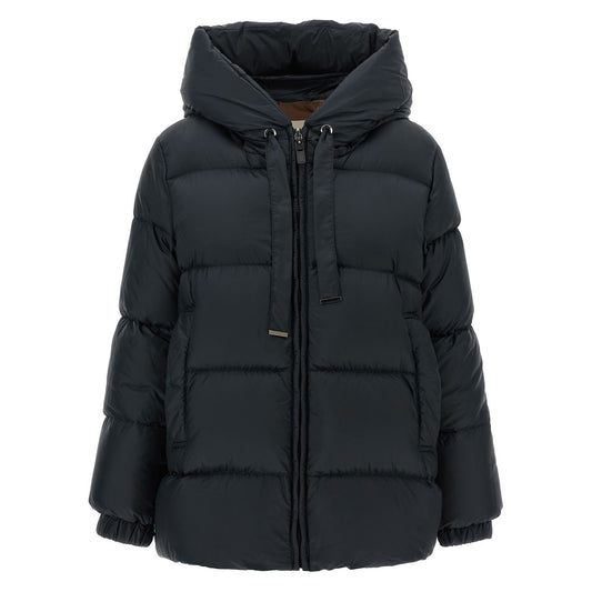 Max Mara Blue Polyester Full-Length Jacket