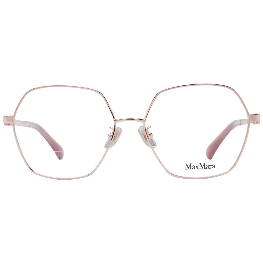 Max Mara Rose Gold Metal Glasses (Frames) with full-rim design and demo lenses, featuring a stylish rose gold color and metal frame.