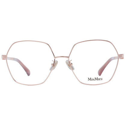 Max Mara Rose Gold Metal Glasses (Frames) with full-rim design and demo lenses, featuring a stylish rose gold color and metal frame.