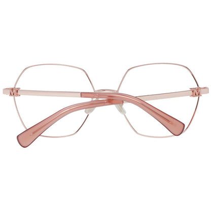 Max Mara Rose Gold Metal Glasses (Frames) for women, full-rim design with demo plastic lenses, includes branded case