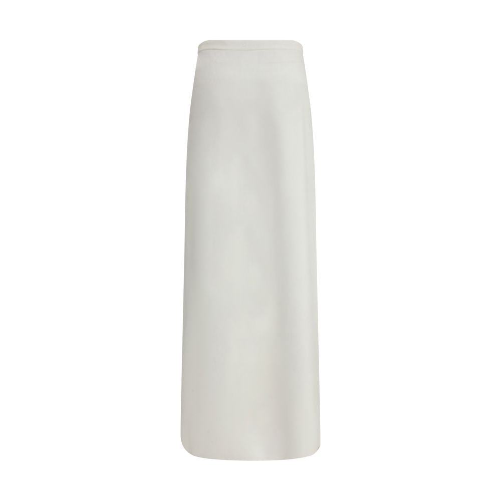 Max Mara White Viscose Long Skirt Max Mara