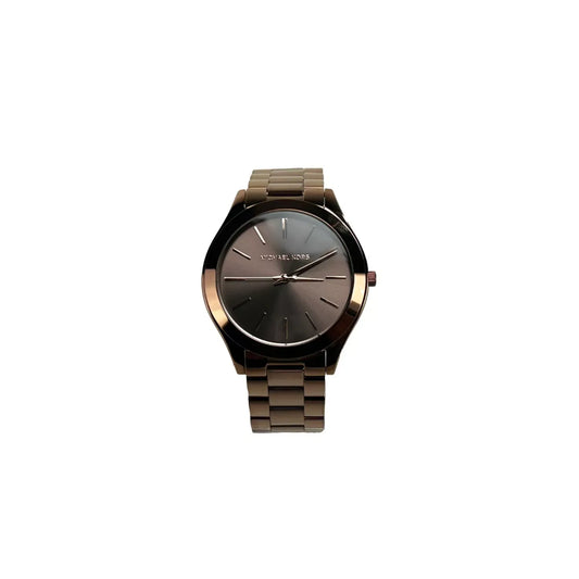 Michael Kors Slim Runway Brown Stainless Steel Watch MK3418 NO BOX, 42mm case, non-numeric markers, water resistant to 50m.