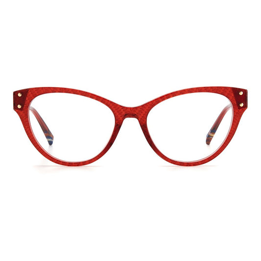 Missoni Burgundy Acetate Frames with 52/18/145mm dimensions for women, stylish and elegant cat-eye glasses.