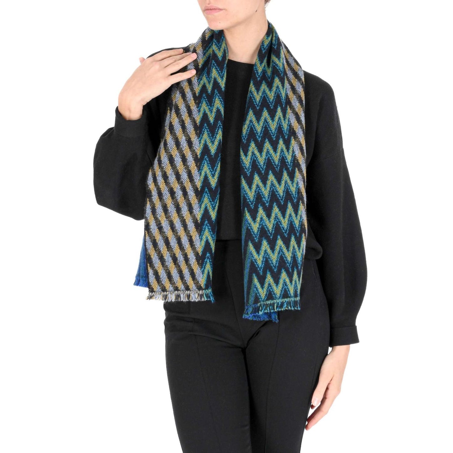 Missoni Multicolor Wool Scarf 1728,67400106144,Accessories,Missoni,Multicolor,New with tags,Scarves - Accessories,Scarves - Scarves - Accessories,Women