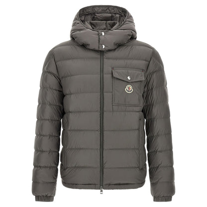 Moncler Gray Polyamide Full-Length Jacket