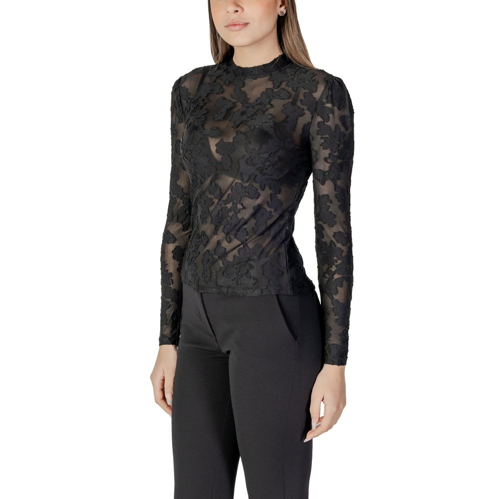 Morgan De Toi Black Polyester Long Sleeve T-Shirt