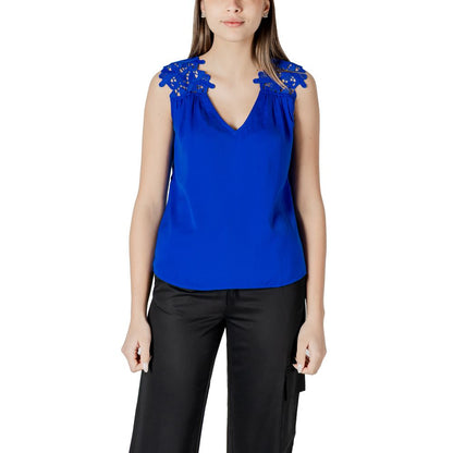 Morgan De Toi Blue Polyester Tank Tops
