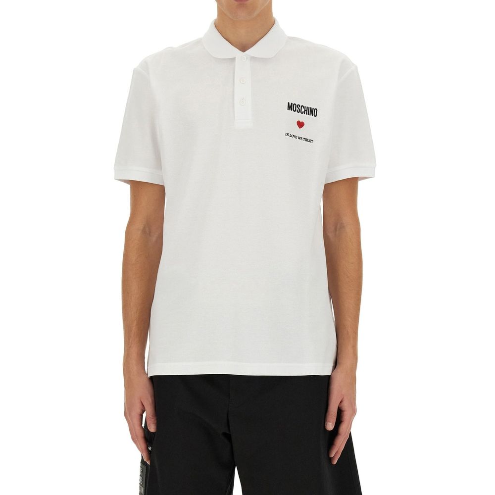 Moschino Couture White Cotton Polo Shirt