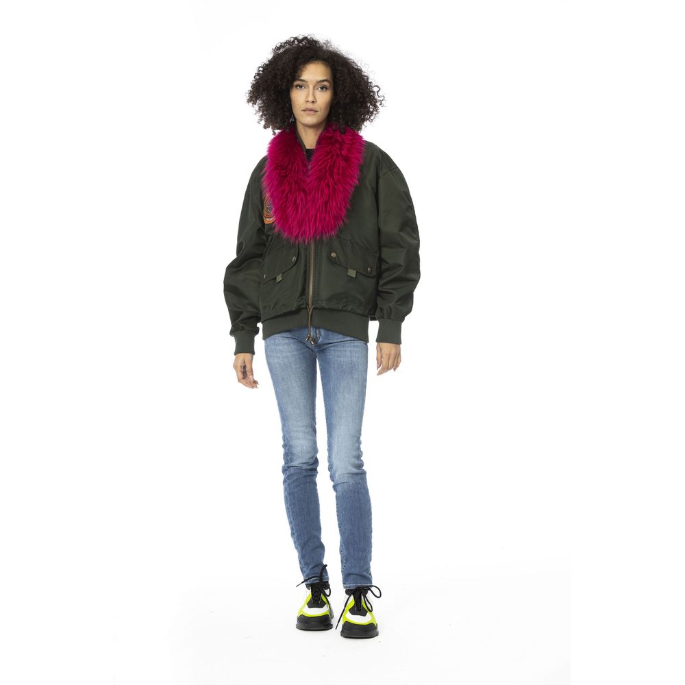 Mr&Mrs Italy Green Polyamide Women Bomber Jacket Mr&Mrs Italy