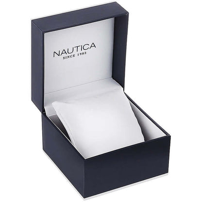 NAUTICA Mod. NAPABS904 official packaging box for quartz analog gent's bracelet watch.