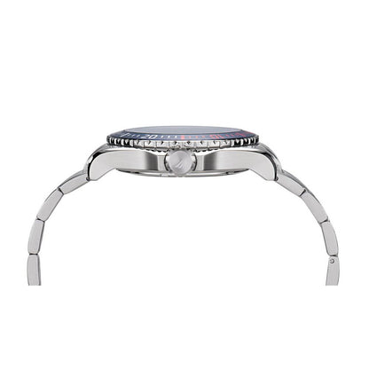 NAUTICA Mod. NAPCPS904 quartz analog gent's watch side view with stainless steel bracelet