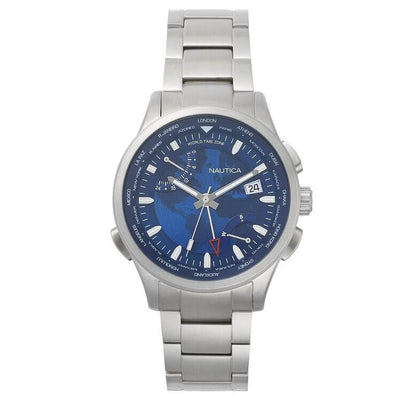 NAUTICA Mod. NAPSHG003 gent's quartz analog watch, 44 mm case, 10 ATM water-resistant, mineral dial, official packaging.