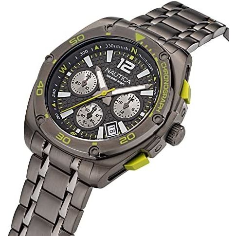 NAUTICA Mod. NAPTCF210 Gent Quartz Analog Watch with Mineral Dial, 10 ATM Water Resistance, 44mm Case, Official Box Packaging