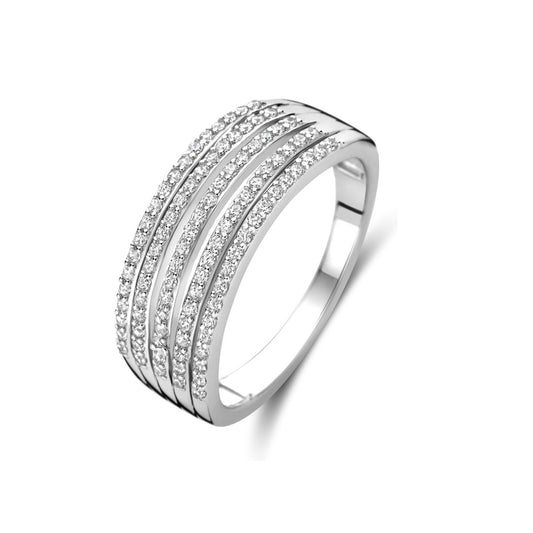 Elegant diamond-studded ring by NEW BLING Mod. 9NB-1428-60 with a stunning silver band design.