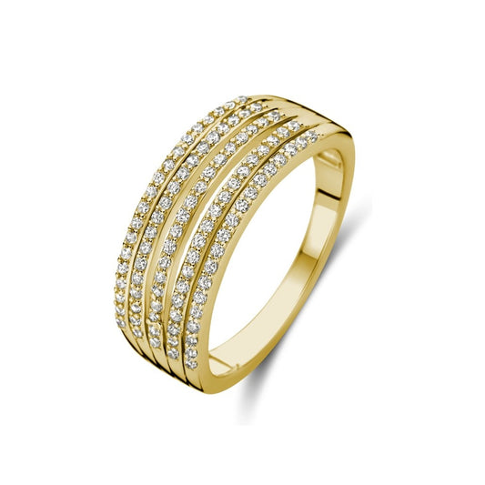"NEW BLING Mod. 9NB-1431-56 luxury gold ring with diamond accents enhancing its elegant design."