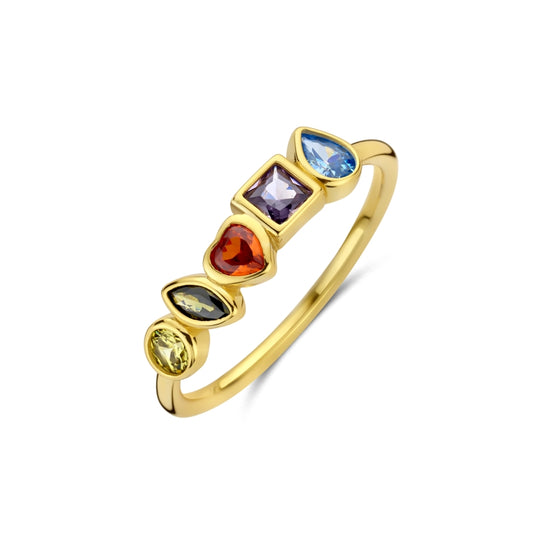 NEW BLING Mod. 9NB-1572-52 colorful gemstone gold jewelry ring