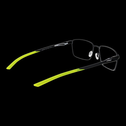 NIKE MOD. NIKE 8140 58002 gent's eyeglasses, featuring black frames and neon yellow arms, stylish and modern design for men.