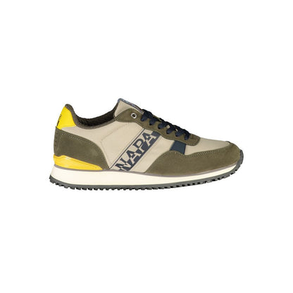 Napapijri Elegant Beige Lace-Up Sporty Sneakers with contrast details and iconic logo, showcasing style and versatility.