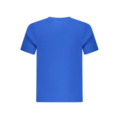North Sails Blue Cotton Men TShirt, back view, vibrant blue, crew neck, casual style.