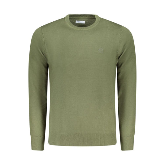 North Sails Green Nylon Sweater with half zip and logo embroidery, long-sleeved design.