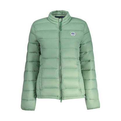 North Sails Green Polyamide Jackets & Coat with logo, long sleeves, zipper, and four external pockets