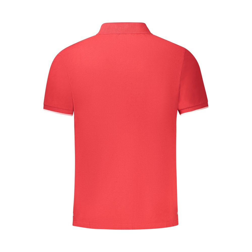 Rear view of North Sails Red Cotton Men Polo Shirt highlighting the vibrant color and classic design.