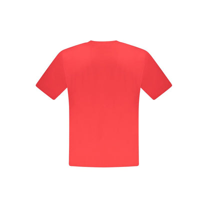 Back view of North Sails Red Cotton Men TShirt showcasing bold color and premium quality cotton fabric.